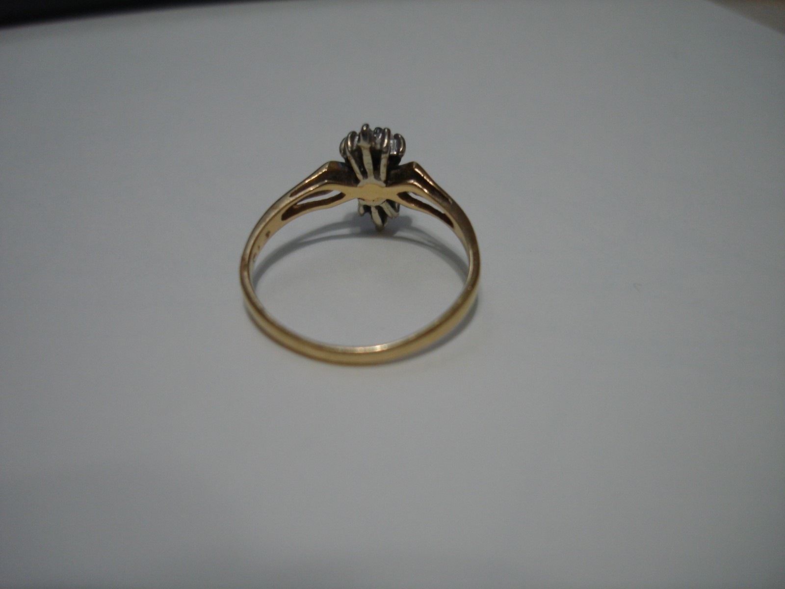 Vtg TG 14k Yellow Gold Diamond ( One Stone Missing ) Ring 6.75 For Repair As Is