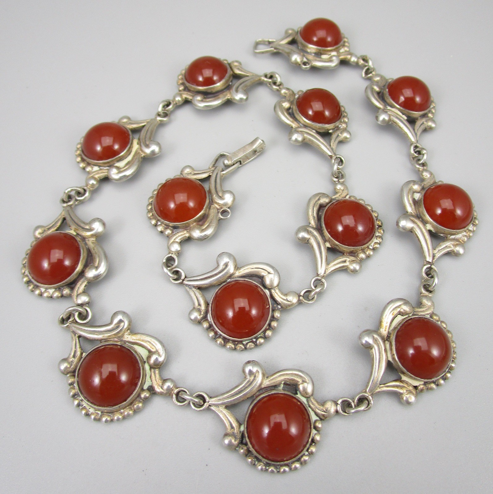 GORGEOUS VINTAGE LOS CASTILLO MEXICAN STERLING SILVER KNOT LINK NECKLACE