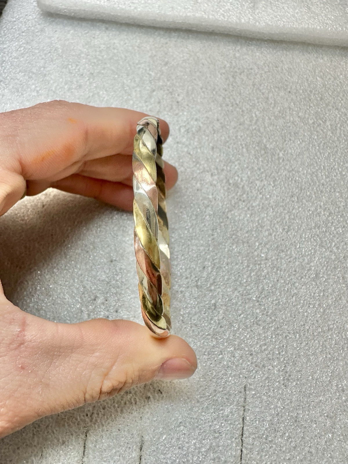Mixed Metals ALPACA Mexico Braid 2.5” Diameter Bangle Bracelet