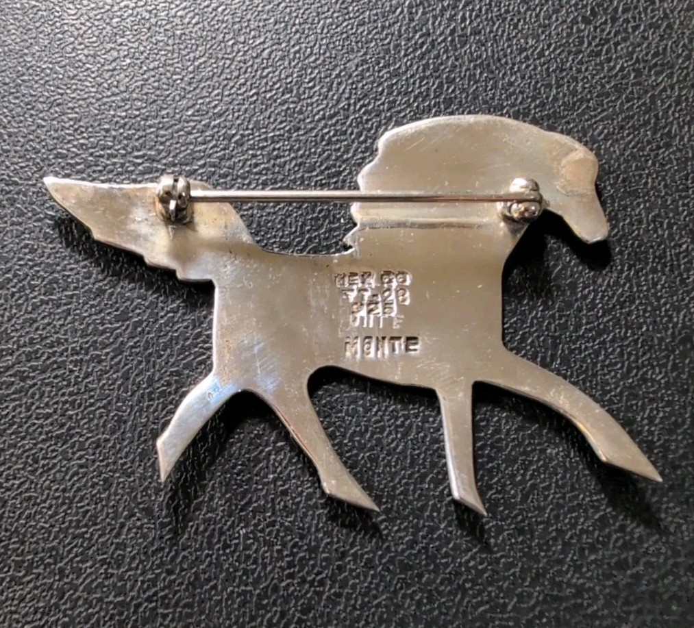 Running Spotted Hind Quarter Horse Brooch Mexico TT-28 925 Monte 12.4g 2.25″
