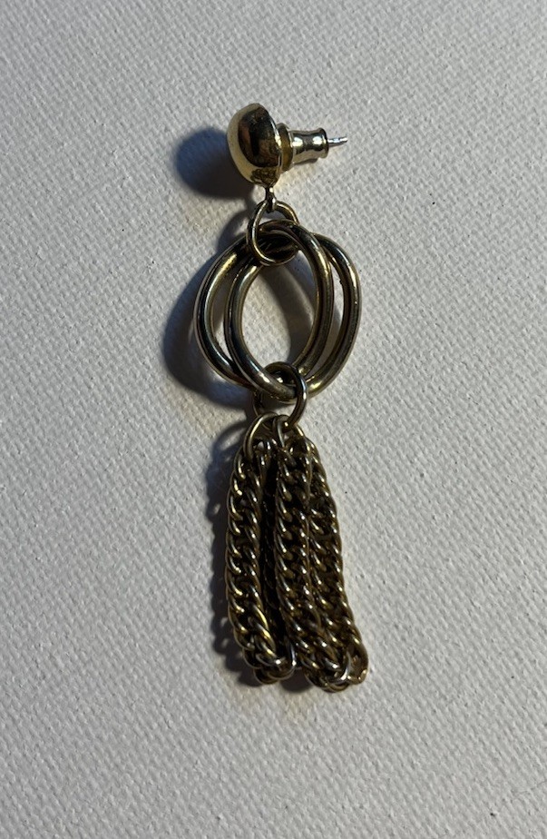 Tassel Chains Dangle Drop Stud Earrings Gold Tone Vintage Goth Retro Punk