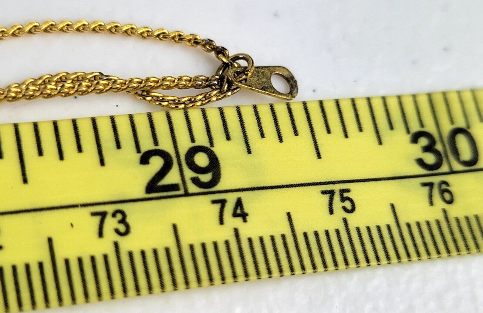 Gold -Tone Oval Bead And White Faux Pearl Charm Station Necklace 29.5 in