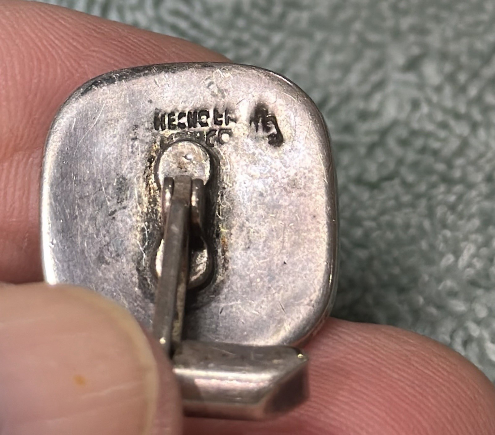 Vintage Mexico Modernist Los Castillo Taxco Mixed Metal Cufflinks