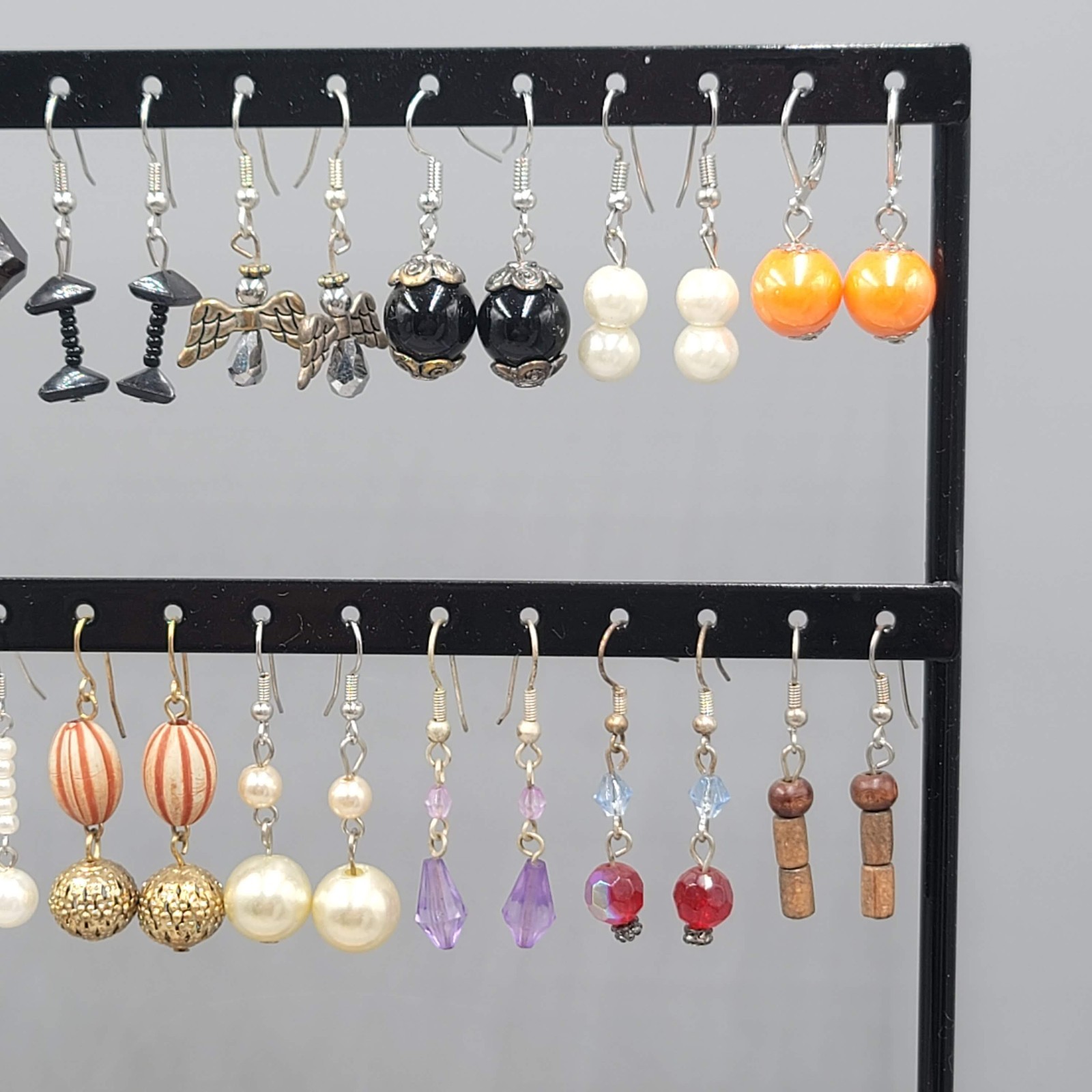 Lot of 44 Beaded Pierced Earrings Multi color ALL Dangle 11