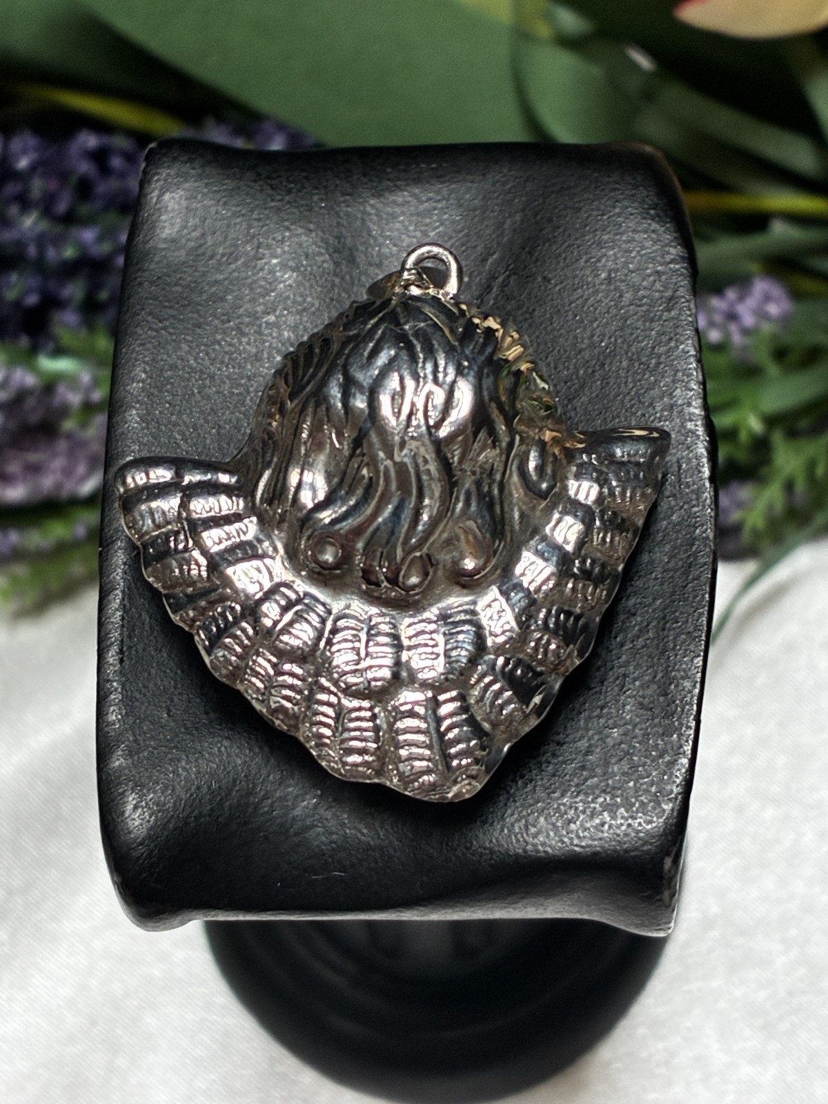 Vintage Fine 925 Sterling Silver 3D Puffy Angel Cherub Head Pendant