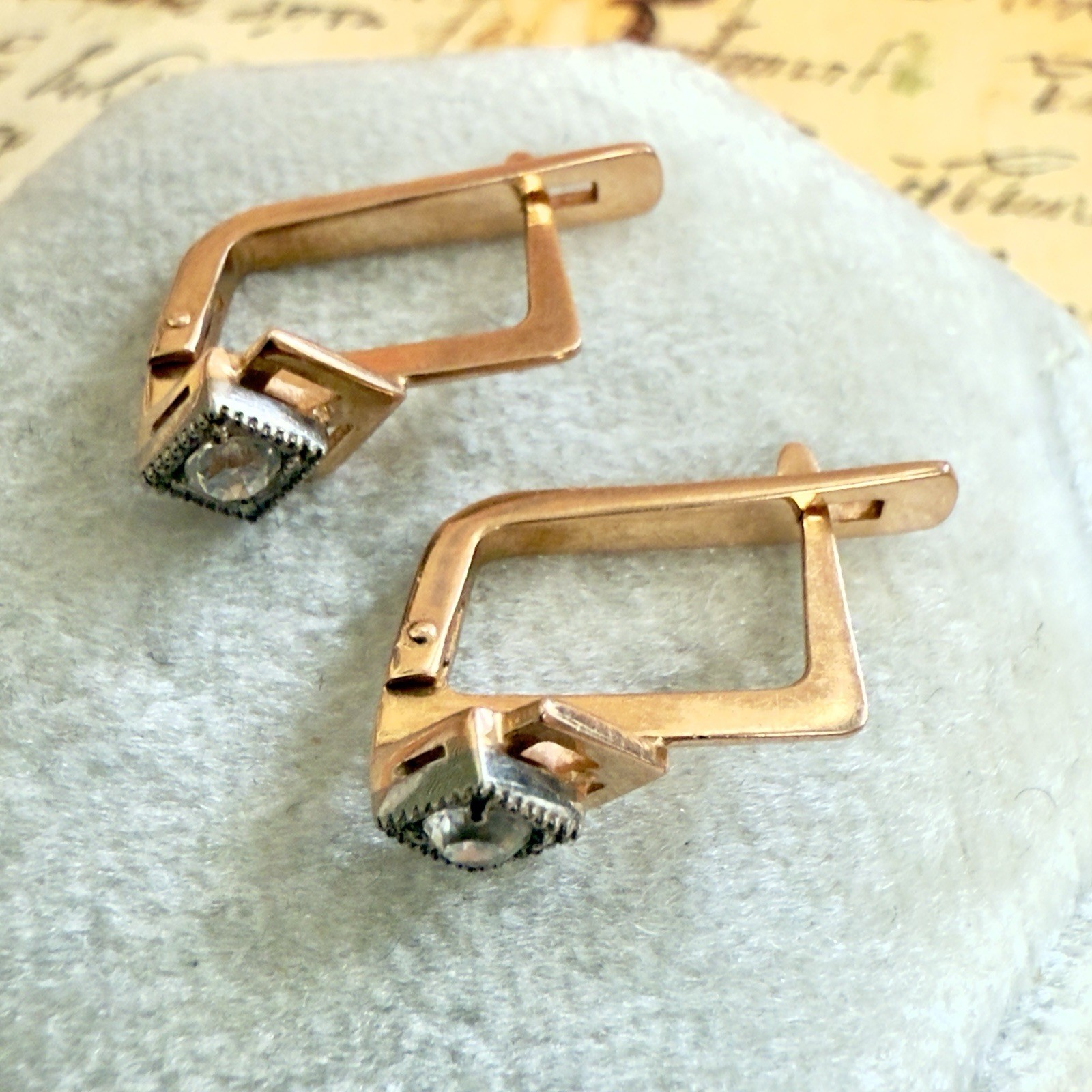 14k 583 Gold Earrings – Vintage East European Soviet USSR Era – #1737