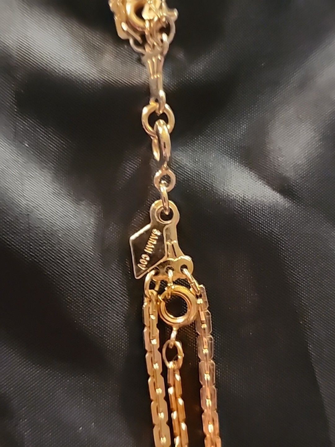 1970s Sarah Coventry Triple Chain Necklace GOLDEN CLASSIC Convertible Blue
