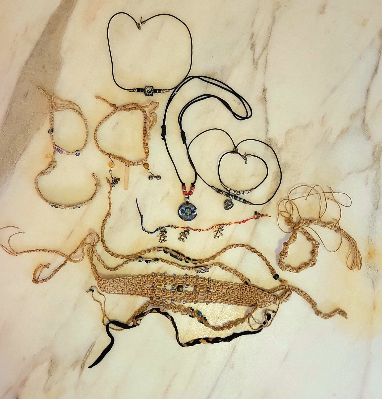 Authentic Grateful Dead Road-Worn Lot Jewelry Collection | Dancing Bears · Hemp