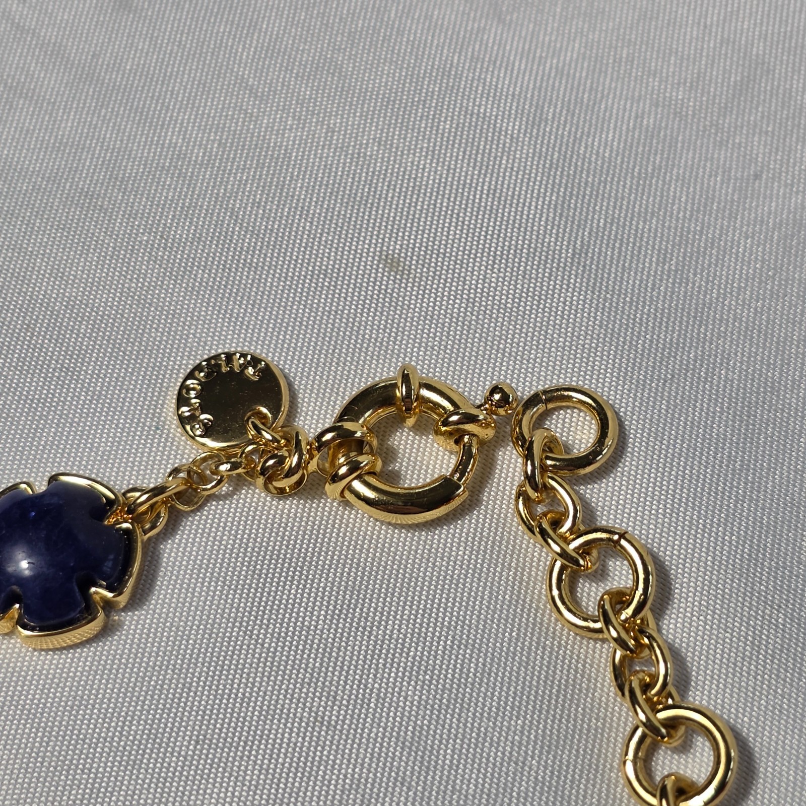 Talbots Floral Stone Bracelet Floral Shaped White & Navy Stone Inlays & Crystals