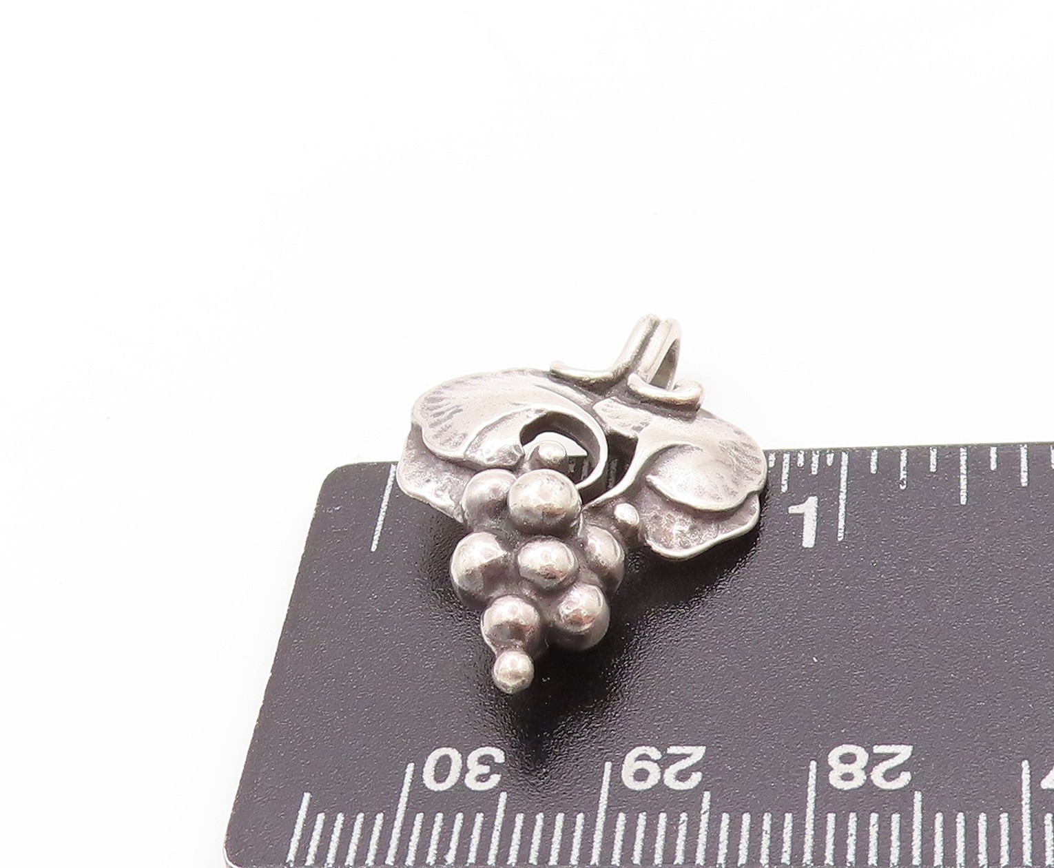 925 Sterling Silver Vintage Pendant GEORG JENSEN DENMARK Bunch Of Grapes PT24191