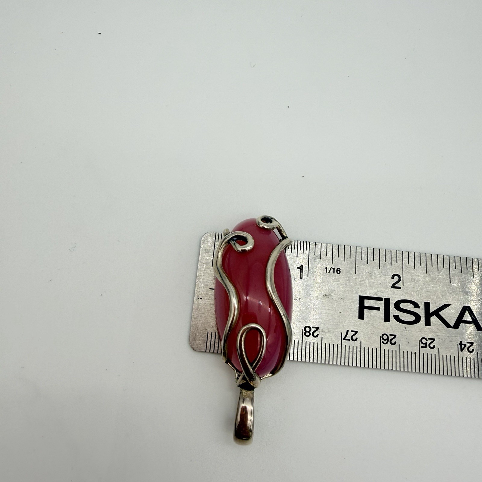 Carolyn Pollack Sterling Silver Pink Chalcedony Enhancer Pendant Modernist QVC