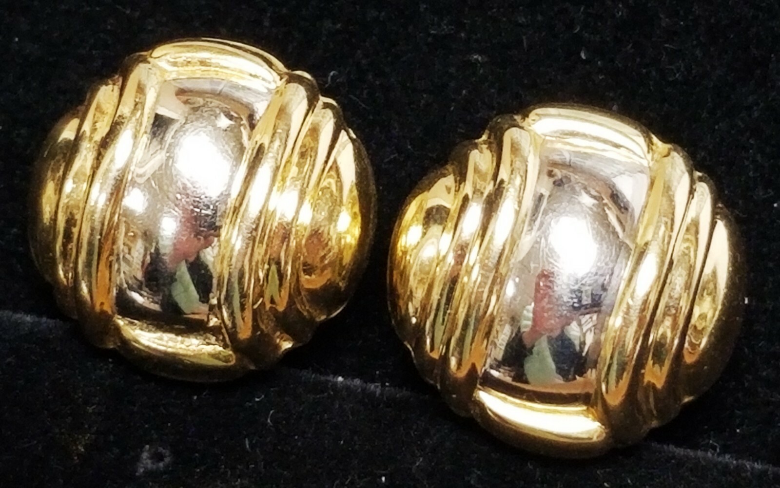 CHIMENTO Modernist 18K Yellow & White Gold Pierced French Clip Earrings 3/4″