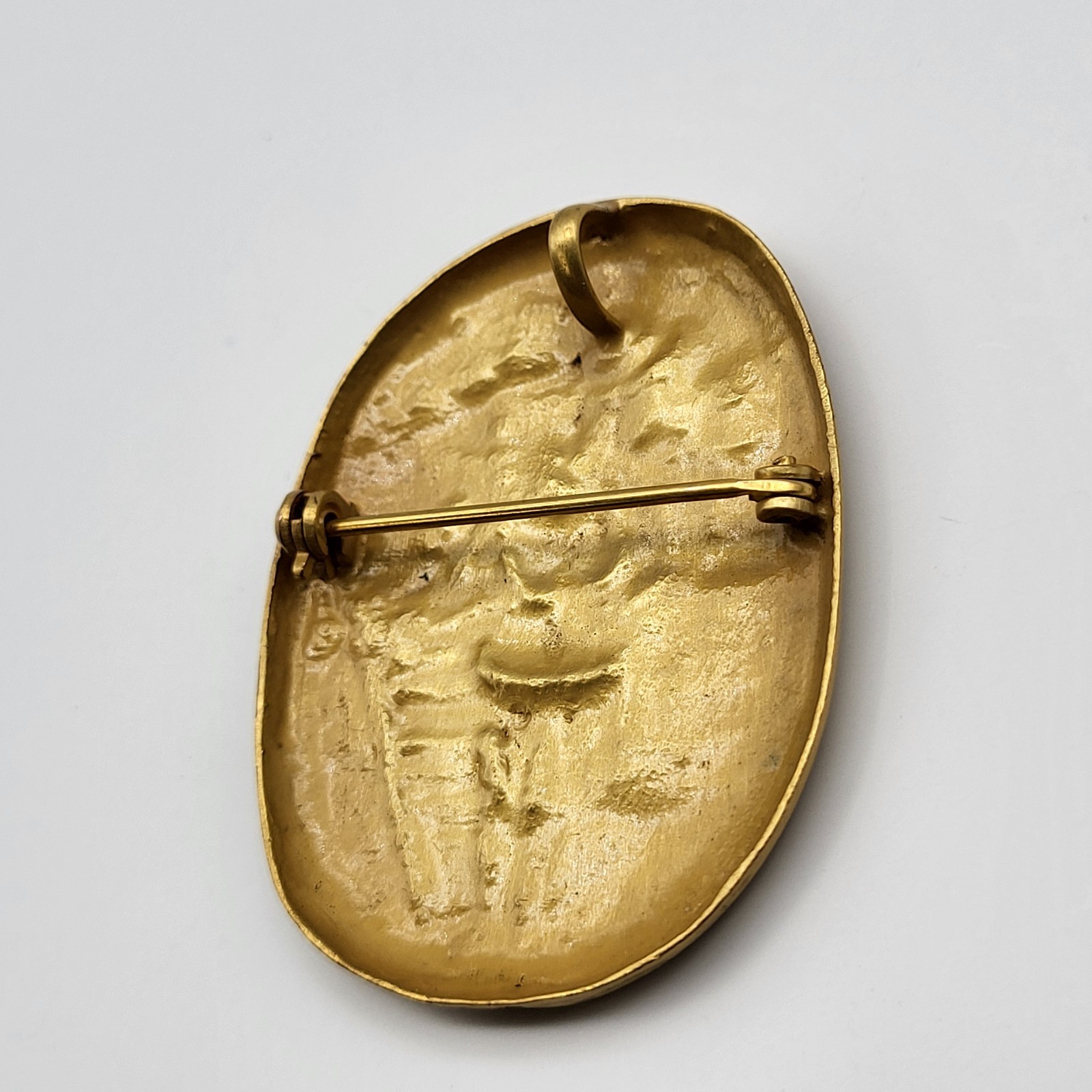 Amazing Vintage Estate Brooch pin or pendant Gold Dipped figural