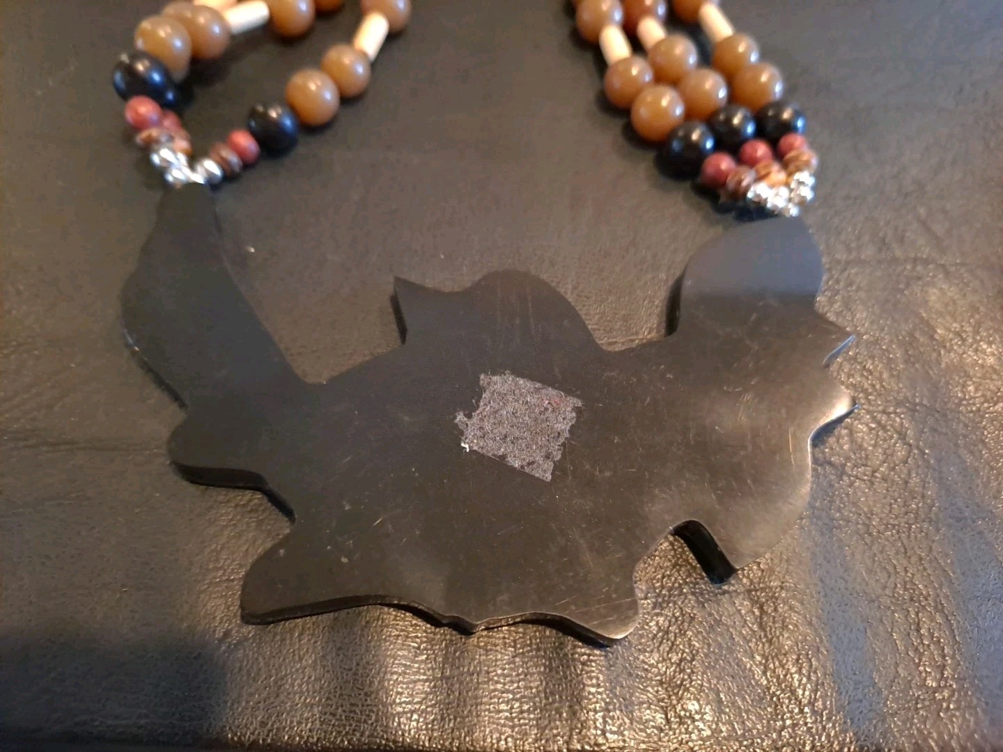 LEE SANDS WOOD INLAY MOSAIC Bird Necklace Vtg Lee Sands Necklace Bird Necklace