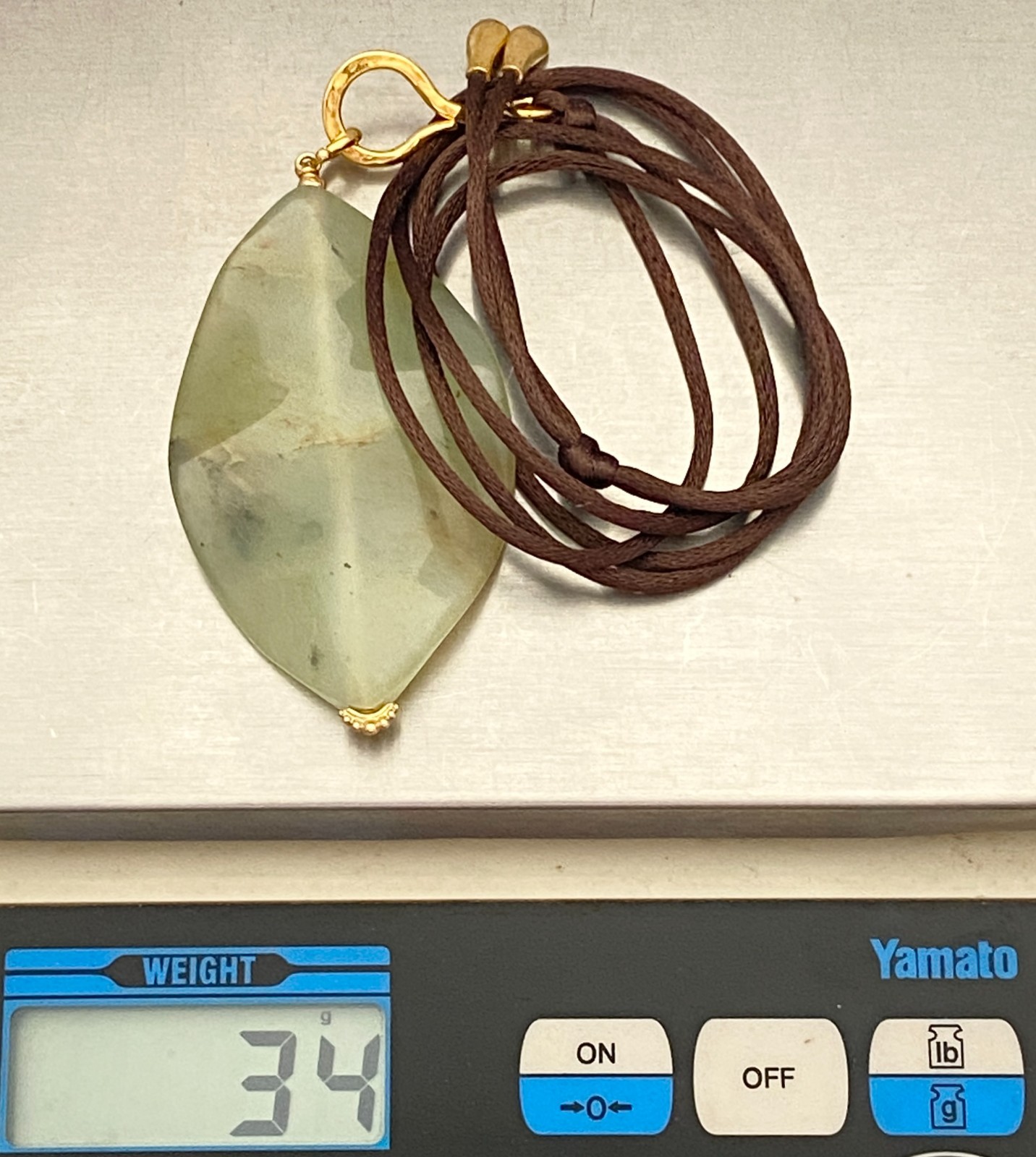 Vintage Chan Luu 925 Sterling Gold Plated Jade Leaf Leather Cord Necklace