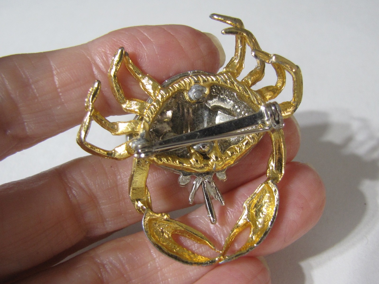 Vintage Crab Swordfish Pin Lot 4 Sea Life Mamselle Rhinestone Gold Silver Tone