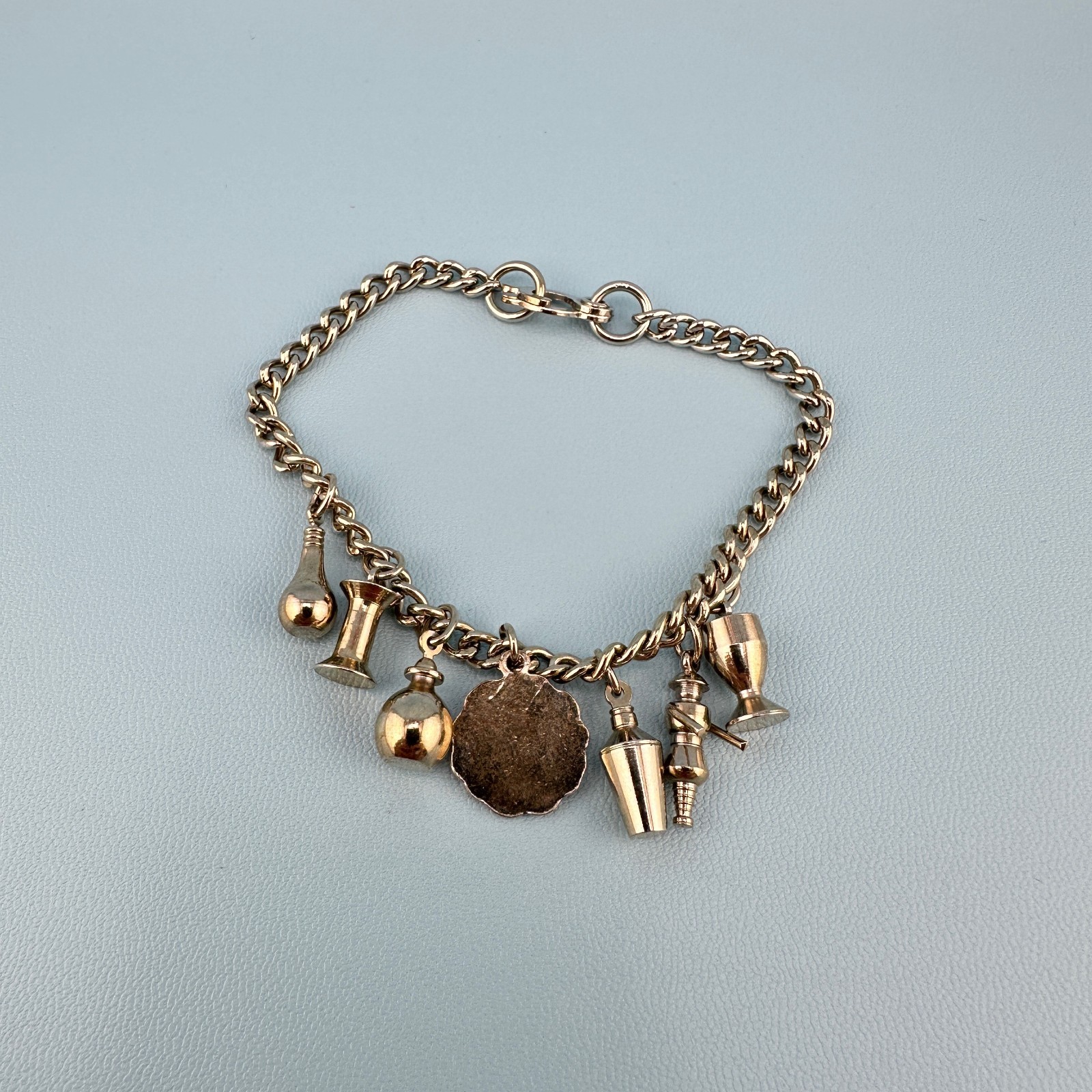 Vintage Charm Bracelet Silver Tone Sister Clasp Milwaukee Zoo Light Bulb 6.5″