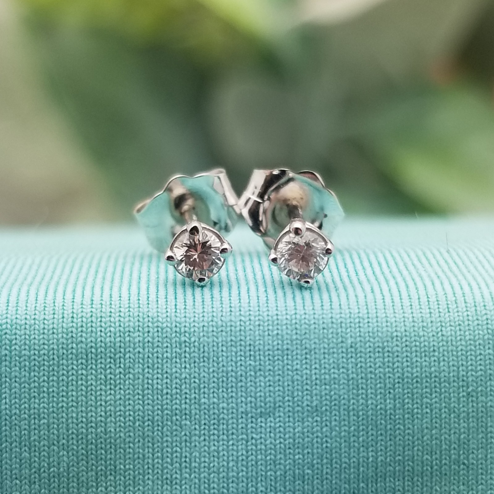 14K White Gold Diamond Stud Earrings, .14CTW, Vintage, Every Day Studs