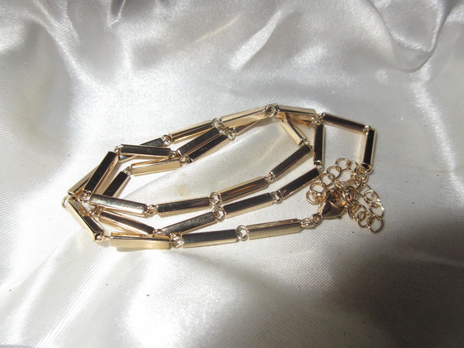 Lovely goldplated bar link chain necklace 18-20″