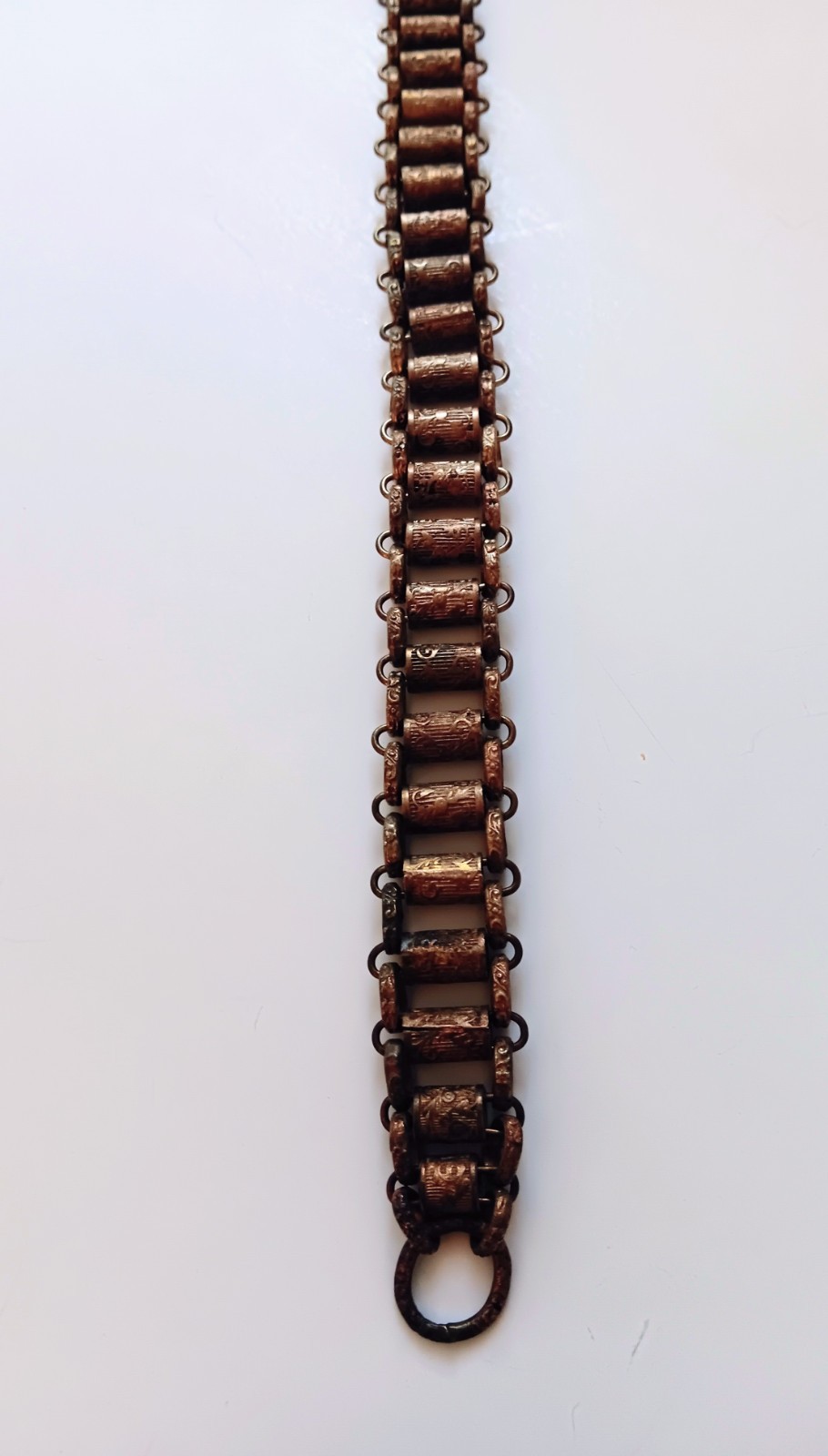 Antique Ornate Victorian Era Silver Plate Brass Book Chain Sword Hanger/watch