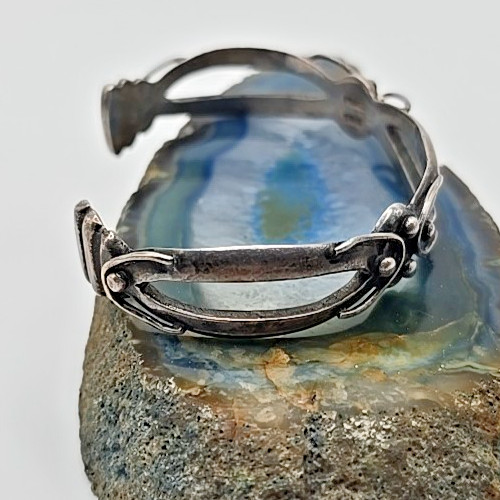 Vintage Taxco 980 Fine Silver Cuff 1940s Mexico Split Band 24.15g Modernist