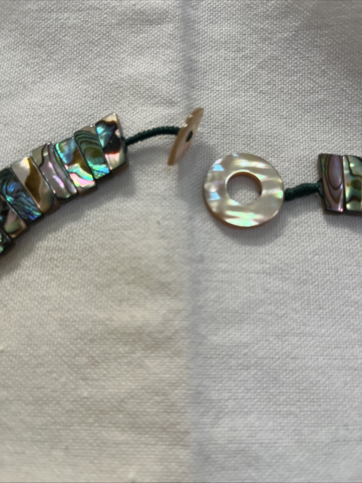 Vintage reversible graduated Abalone Paua Shell collar necklace Stunning