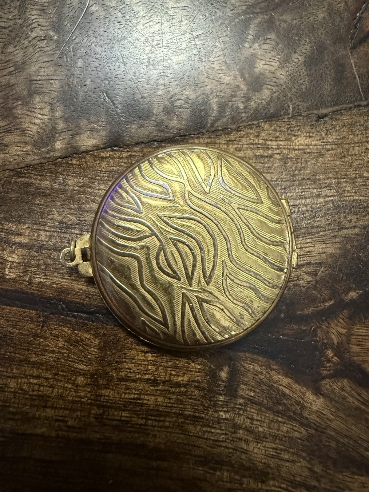Beautiful Large Antique Art Nouveau Photo Locket with Leaves, may be Gold Filled