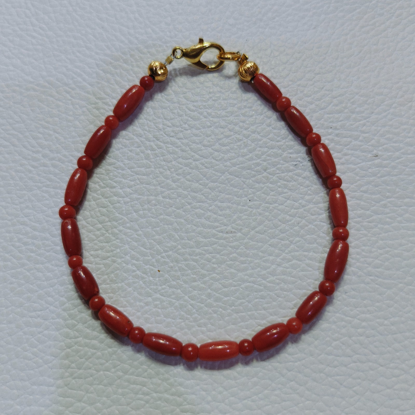Genuine Natural Red Coral Bracelet Italy Coral Beads Handmade Gemstone Bracelet