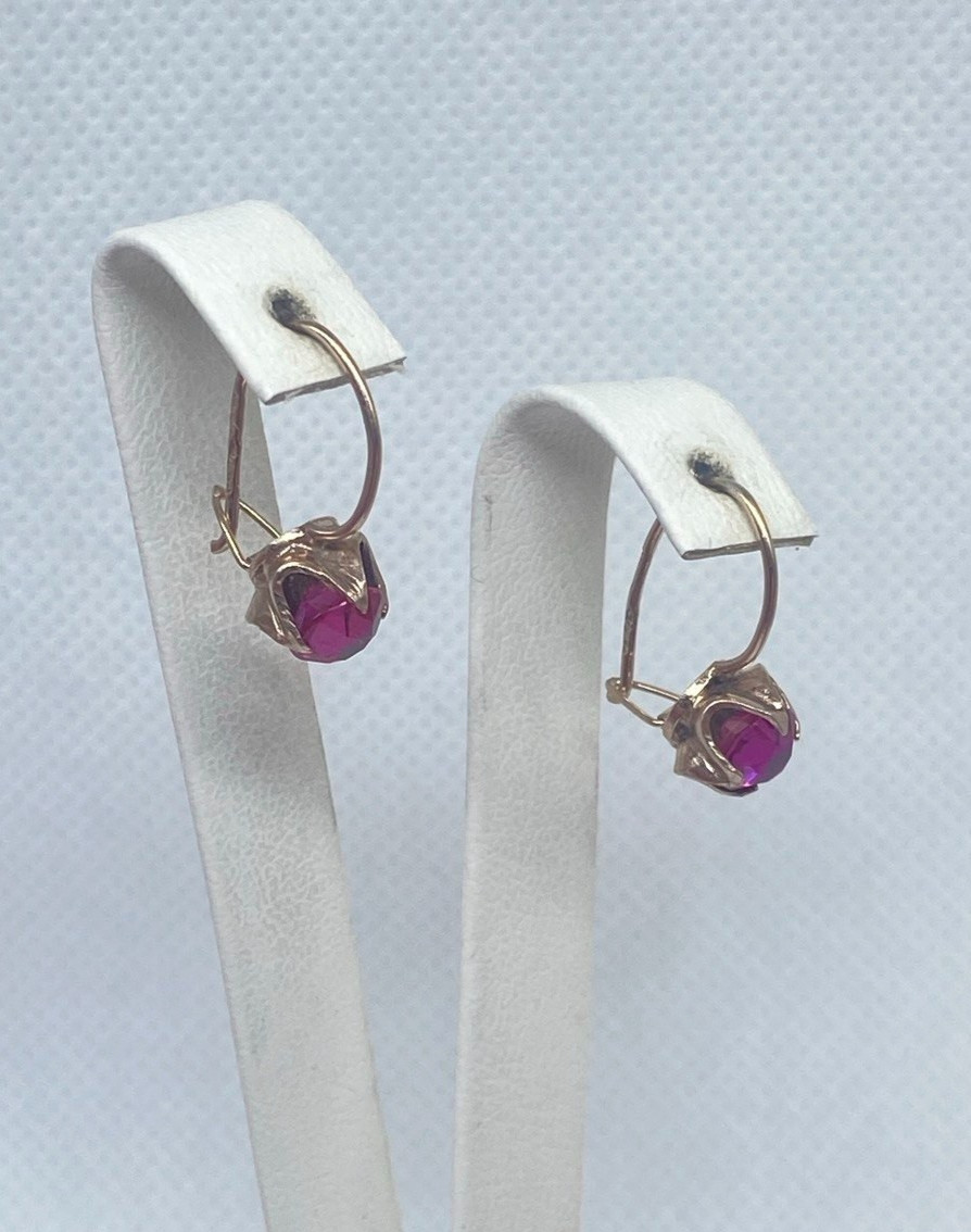 Vintage earrings from the Soviet Union, 70s, 875 silver, USSR.Weight 1.89 g