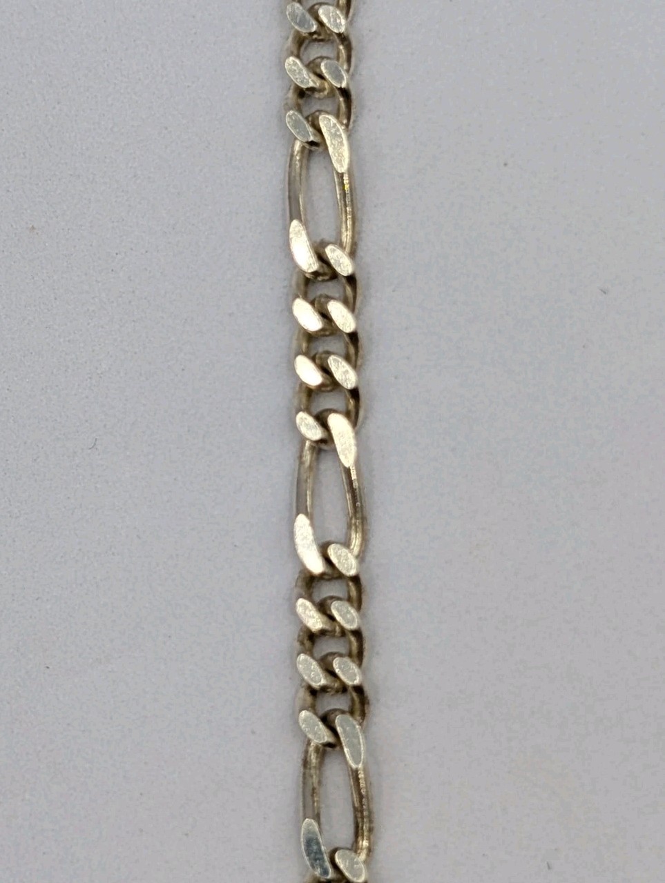 Signed Vtg Sterling Silver 4.3mm Figaro Italian Chain Unisex 925 Bracelet 7 7/8″