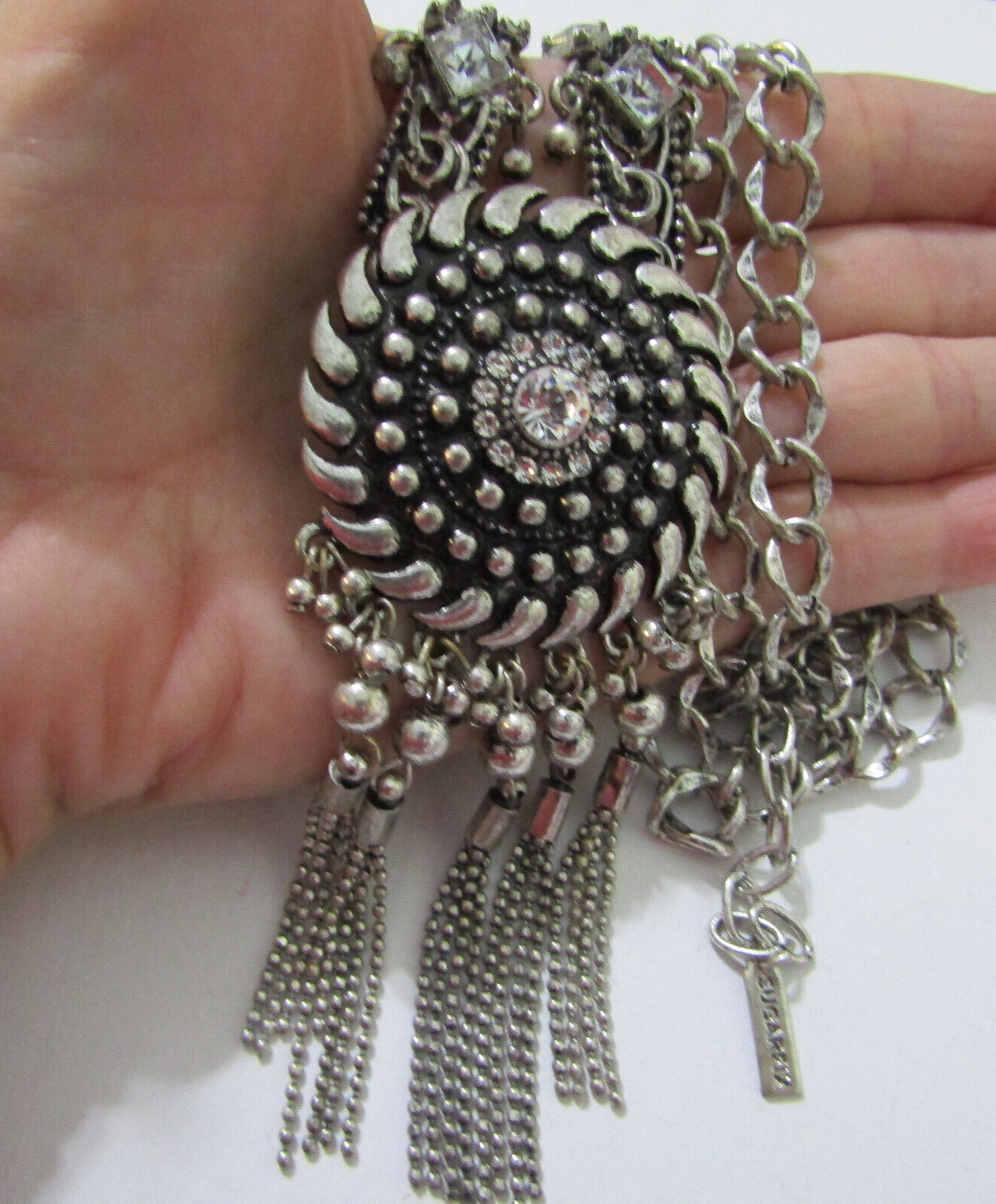 Baublebar Sugarfix Rhinesstone Tassel Pendant Necklace Silver 4*24