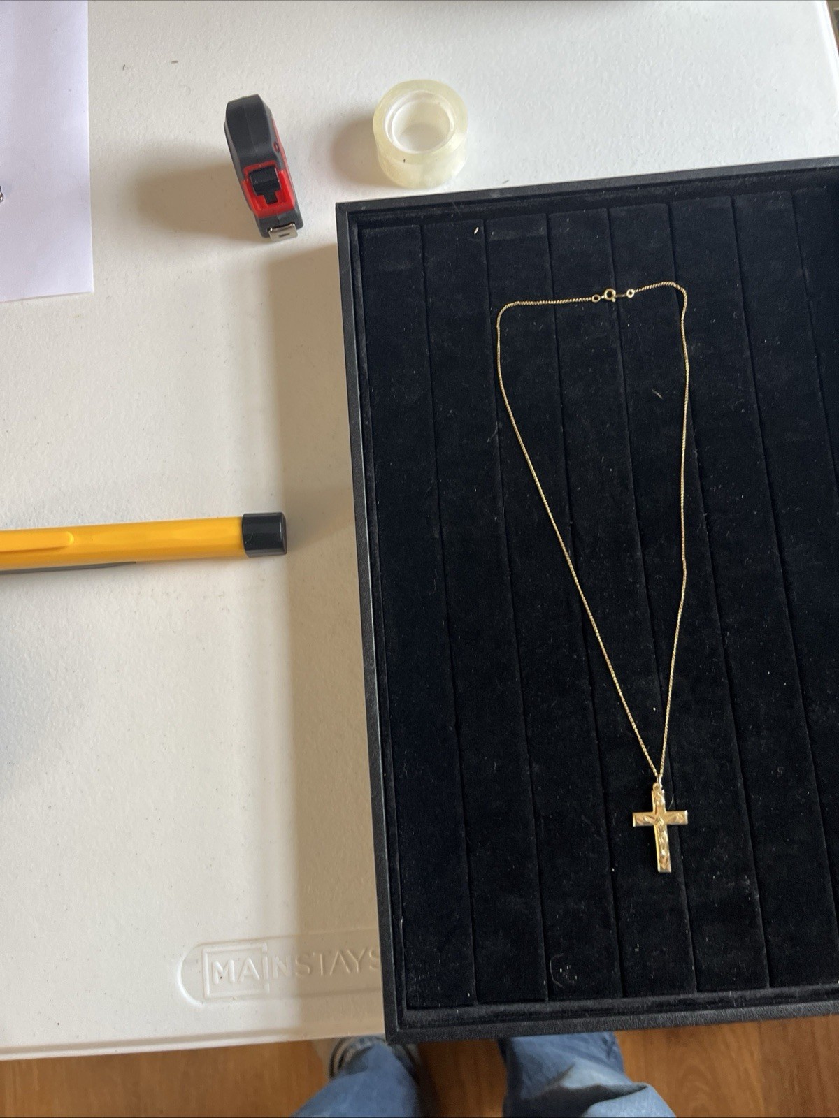 Vintage 20” – 12k Gold Filled GF Cross Pendant Necklace