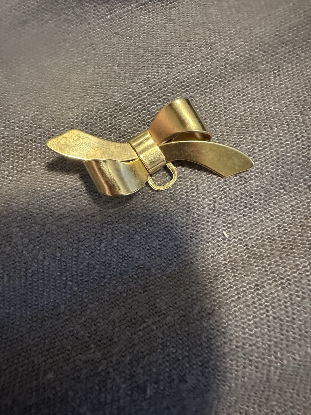 Vintage Gold Tone Ribbon Bow
