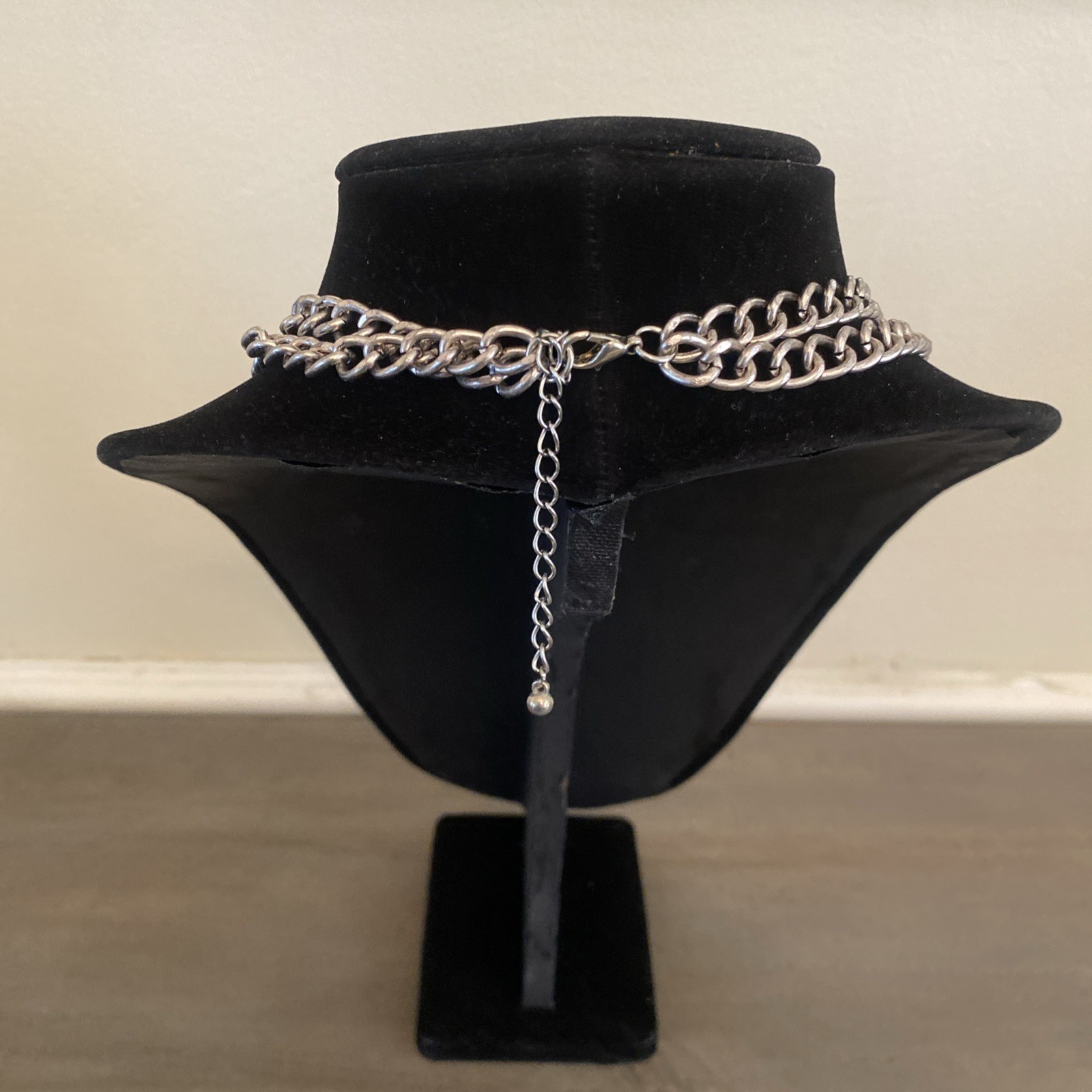 Necklace Silver Tone Statement Fringe Chunky Layered Boho Chic Festival Y2K Glam