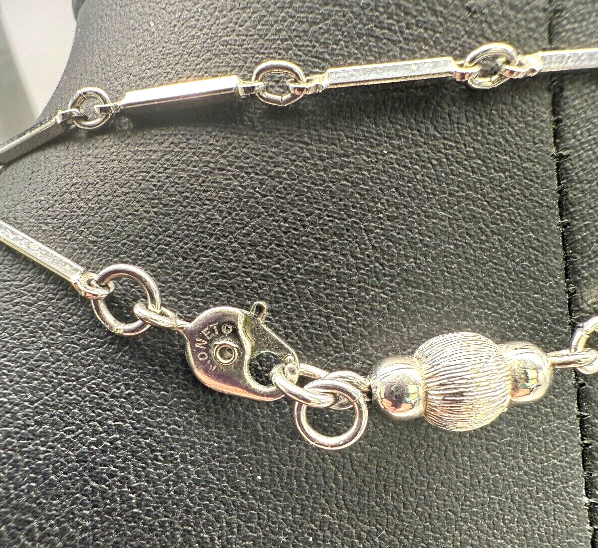 Vintage 60’s Monet Silver Tone Chain Flapper Statement 52″ Necklace Sister Clasp