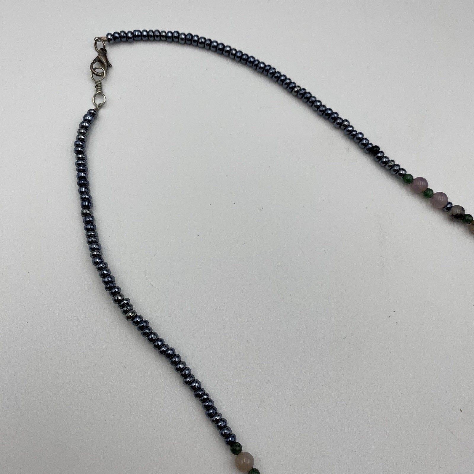 Stone Pendant Beaded Necklace 26″ Lobster Claw Clasp