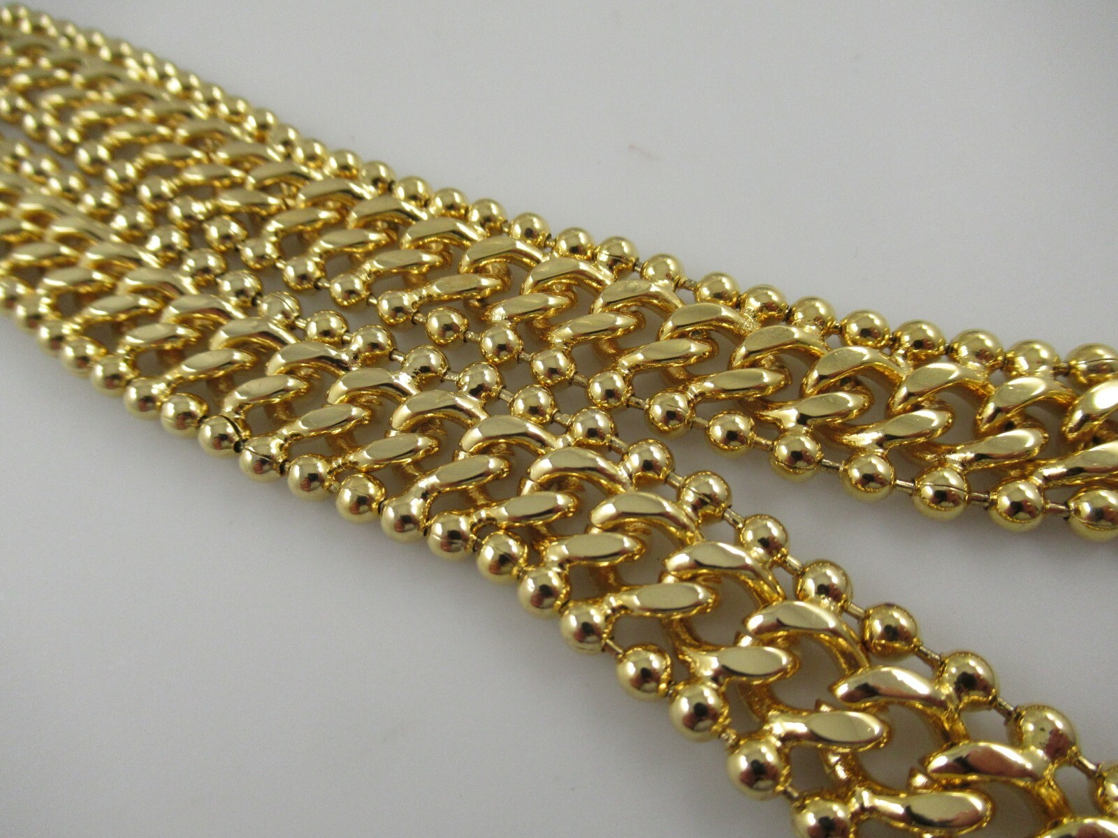 Anne Klein Bright Gold Tone Curb Ball Chain Toggle Necklace 20-1/4″