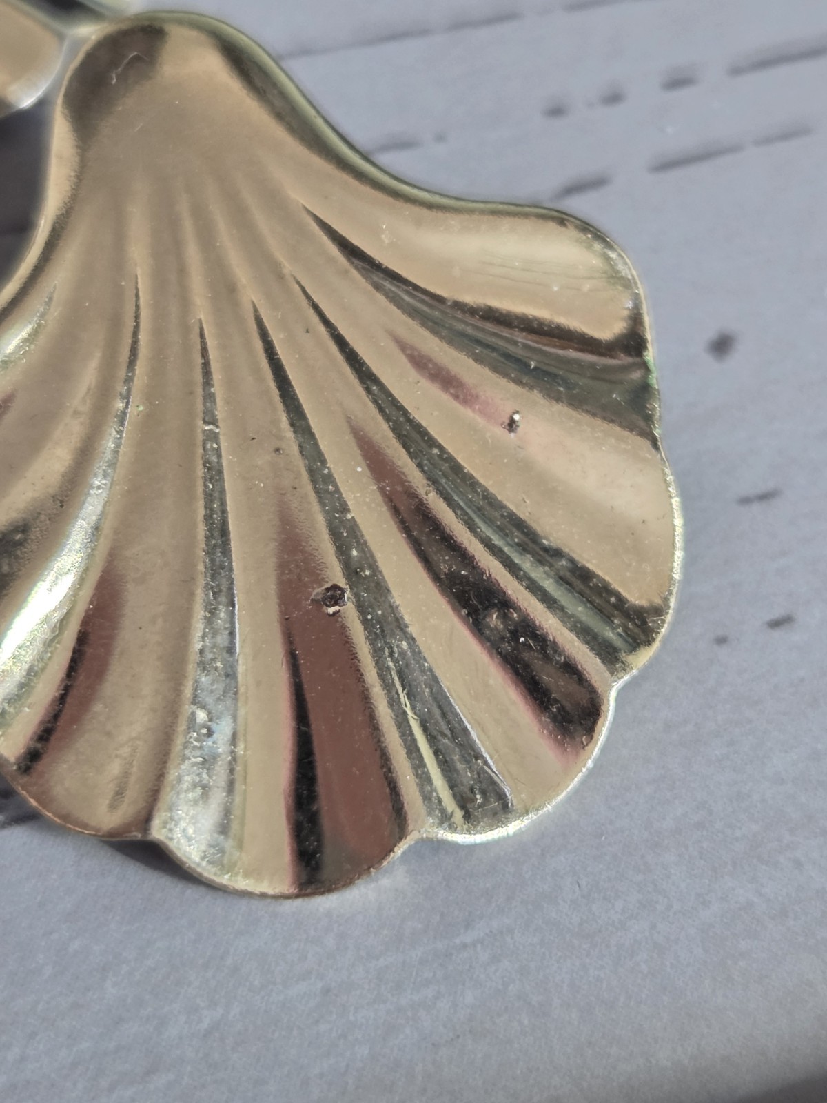 Lot Of 3 Vintage Metal Shell Shaped Post Earrings For Pierced Ears