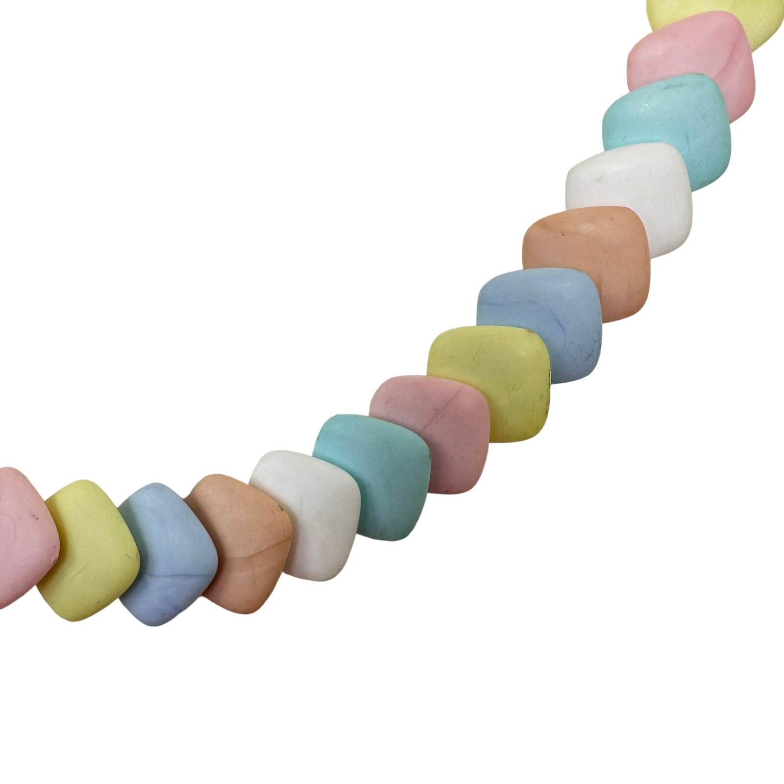 Vtg 1950s “Candy” Pastel Multi Color Overlapping Square Acrylic Bead Necklace