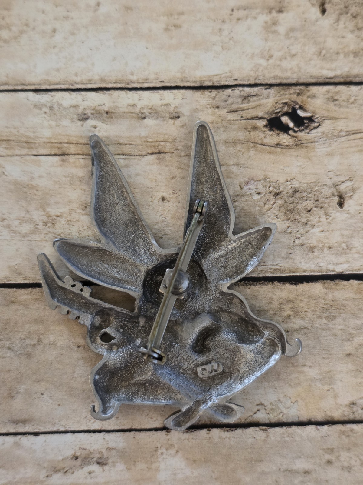 Vintage JJ Fairy Brooch Whimsical, Unique, Silver Tone