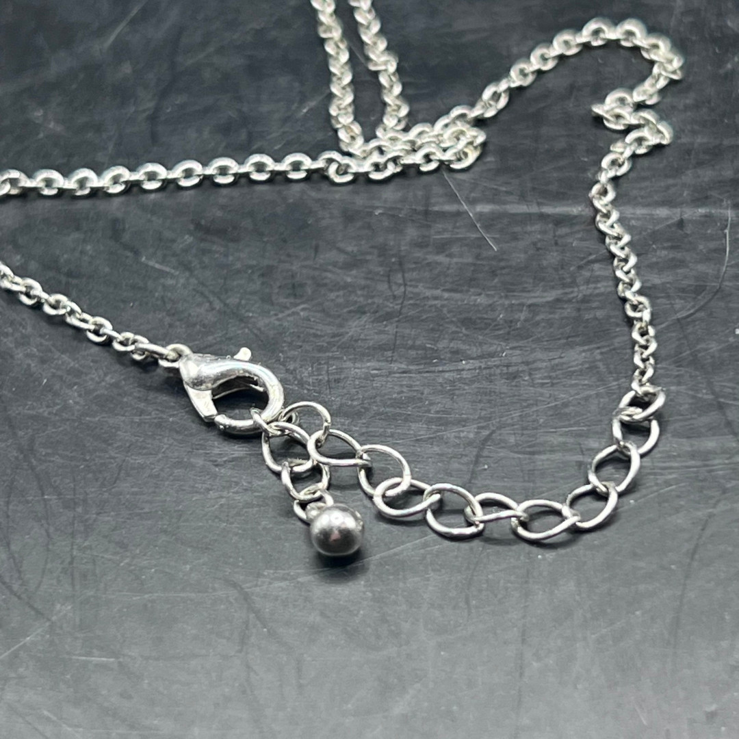 Vintage Locket Pendant Necklace Silver Chain Blue Heart Shape Magic Boho Fashion