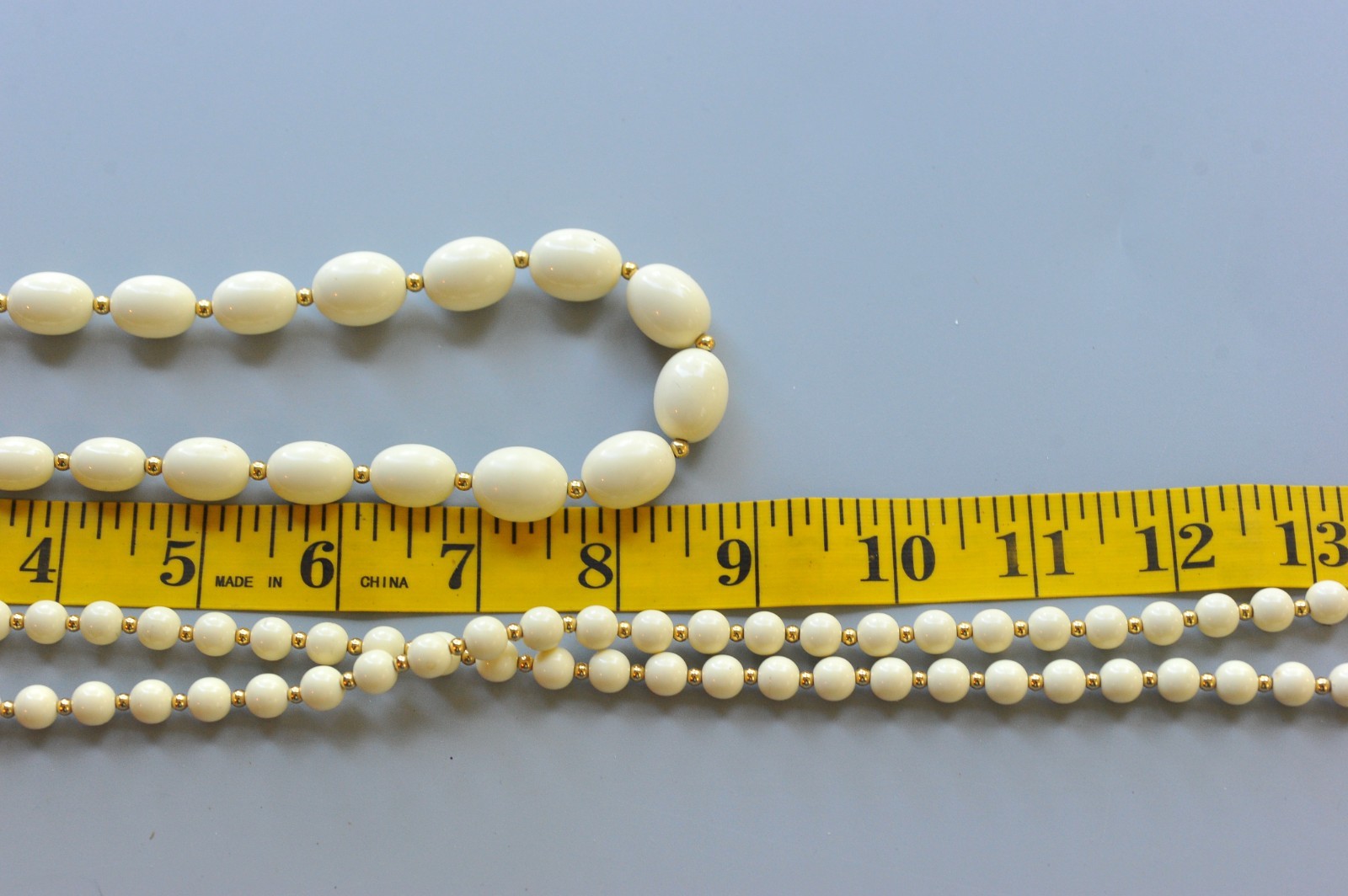 Necklace Monet signed LOT cream ivory gold tone bead beaded ZD19