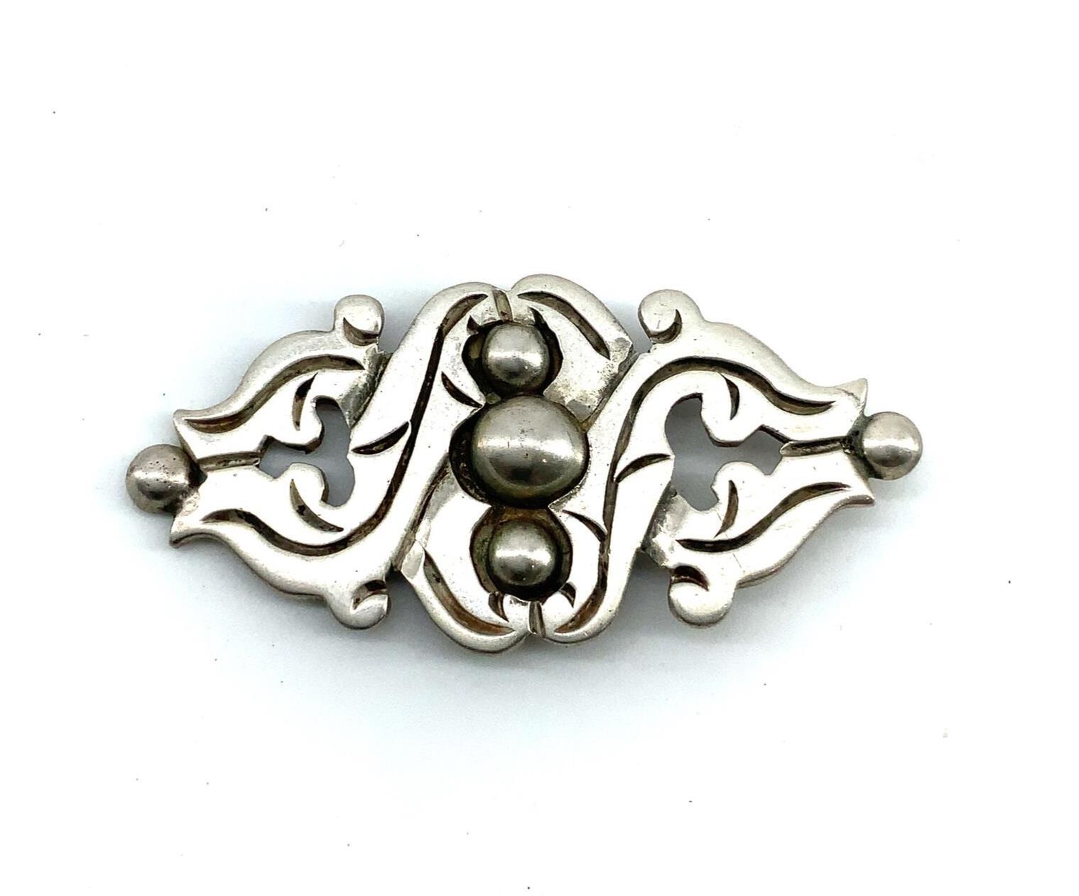 Vintage Taxco Mexico 980 Silver Heavy Gauge Pin Brooch