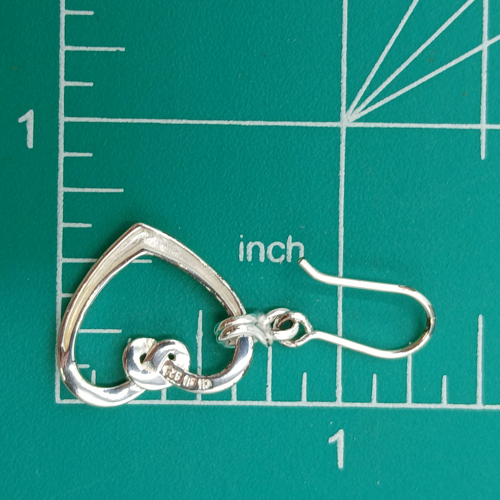 VTG 925 Heart Knot Earrings 1.5in Drop Sterling Silver 2g Lightweight Openwork