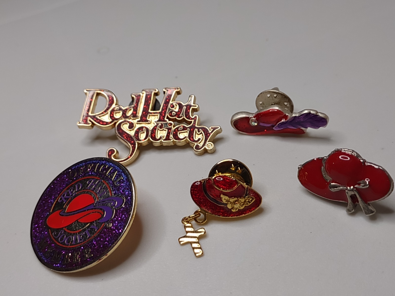 Lot Of 5 Red Hat Society Pins