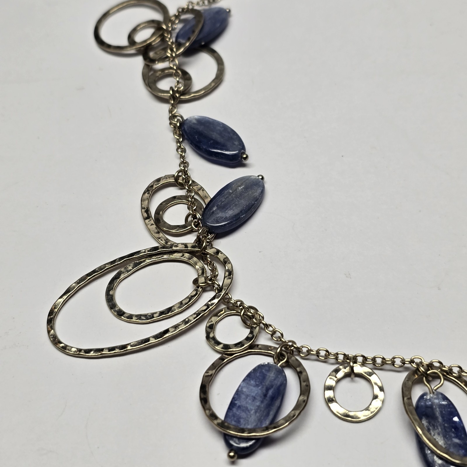 Vintage Coldwater Creek Jewelry Silvertone Chain Hoops Dangles Necklace 26″