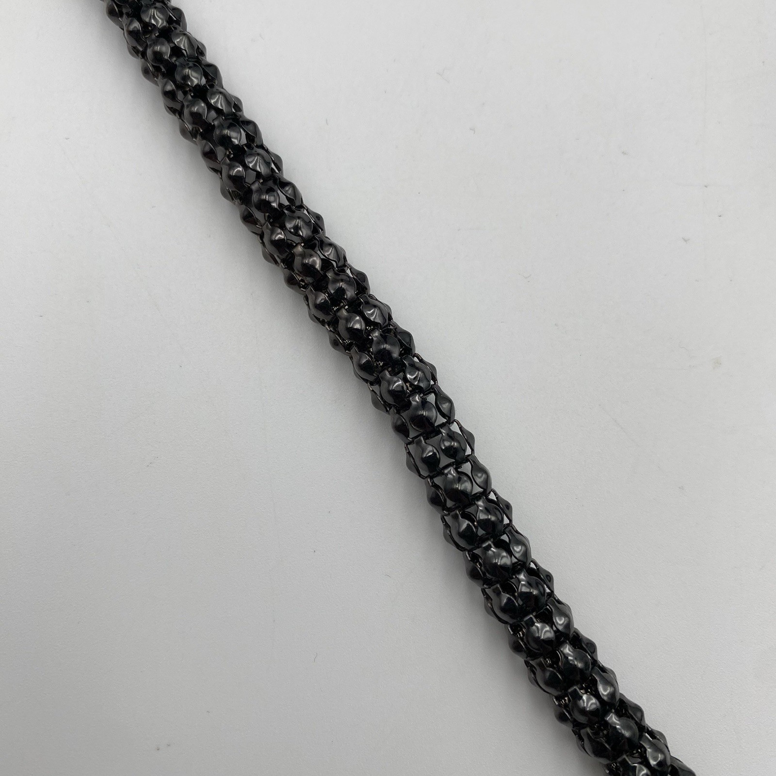 Black Gun Metal Snake Rope Chain Necklace 17″ Lobster Claw Clasp