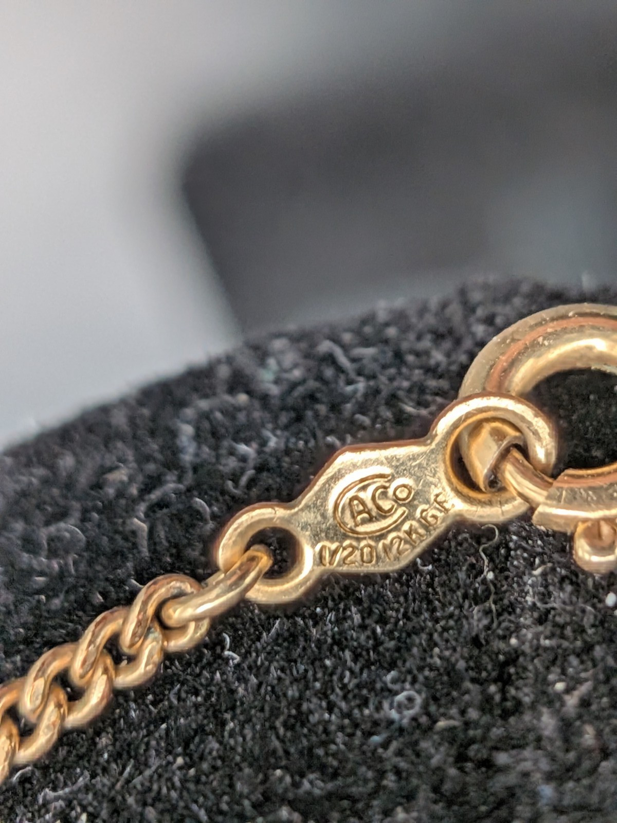 VTG Goldstone AC Co (Automatic Chain Co) 1/20 12k GF Necklace Earring Set 17″