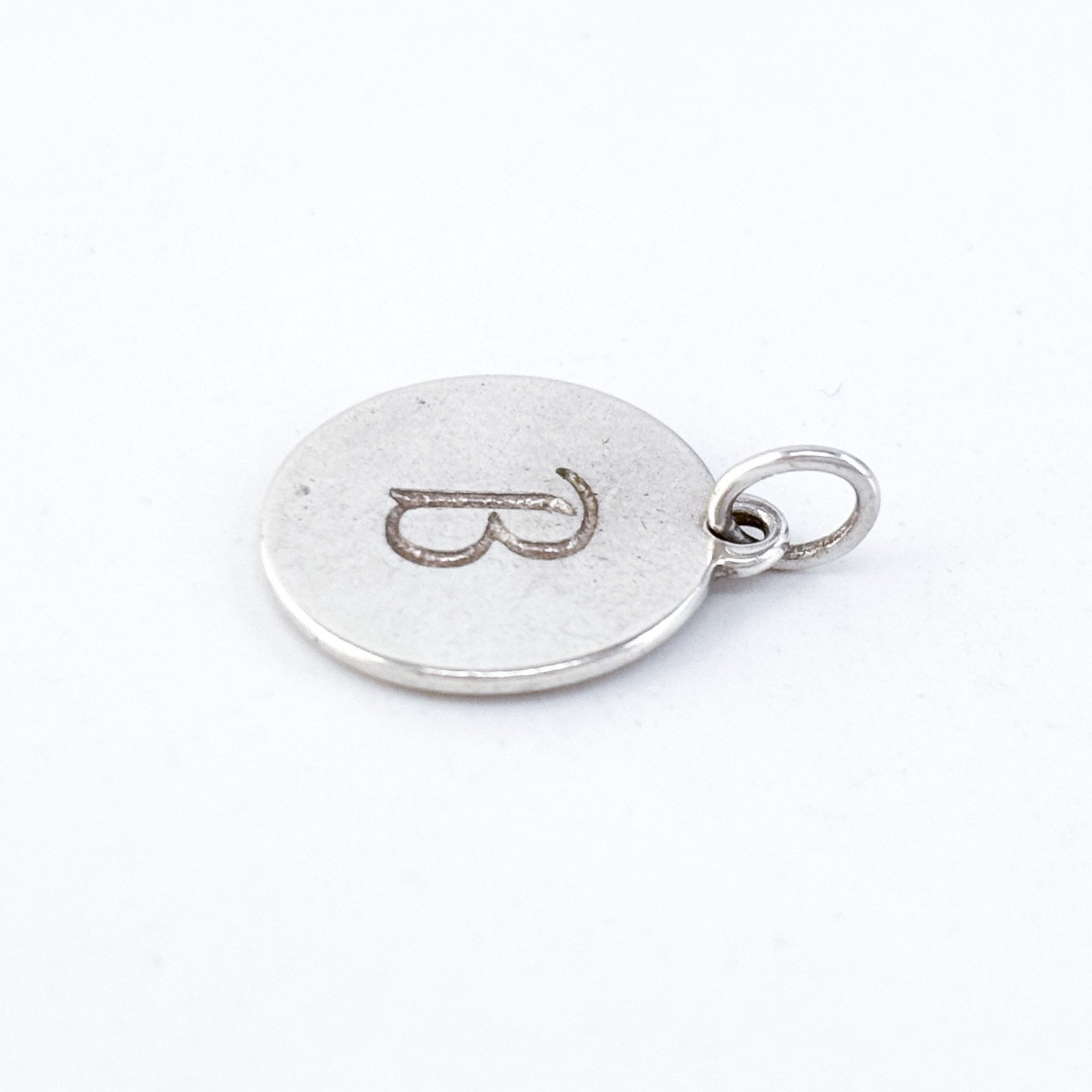 Vintage Stella & Dot Sterling Silver 925 Round Initial “B” Charm Pendant