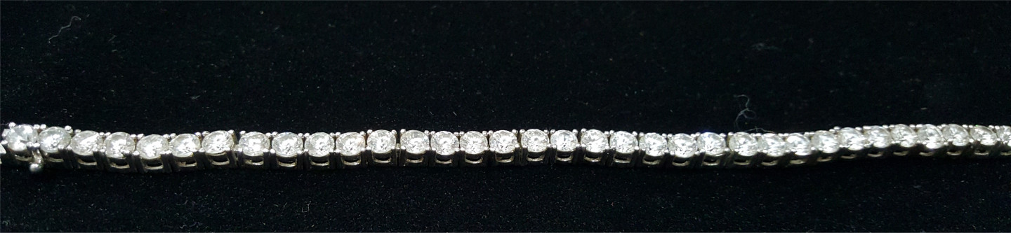 Classic 4mm Simulated Diamond 925 Sterling Silver Tennis Bracelet Chain Vintage